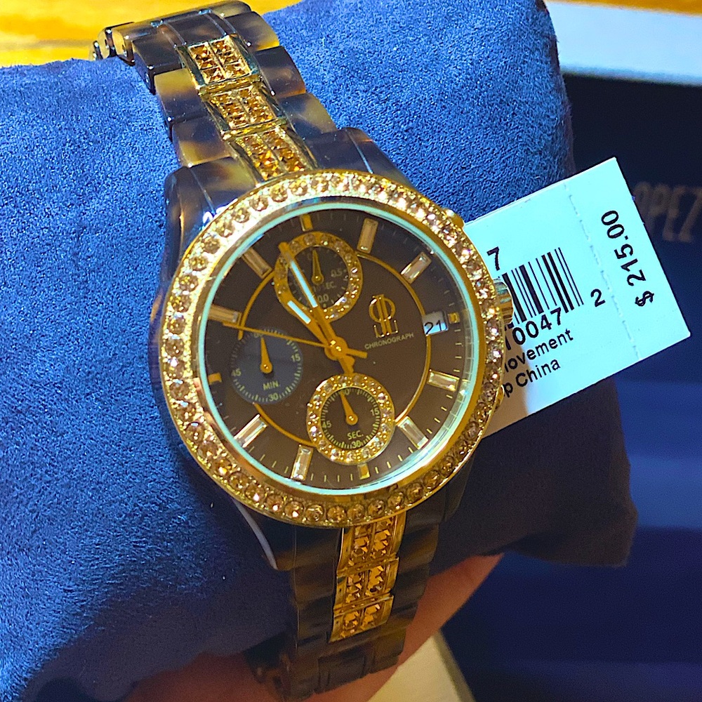 Jennifer Lopez Leopard inspired blinged out watch - new in box